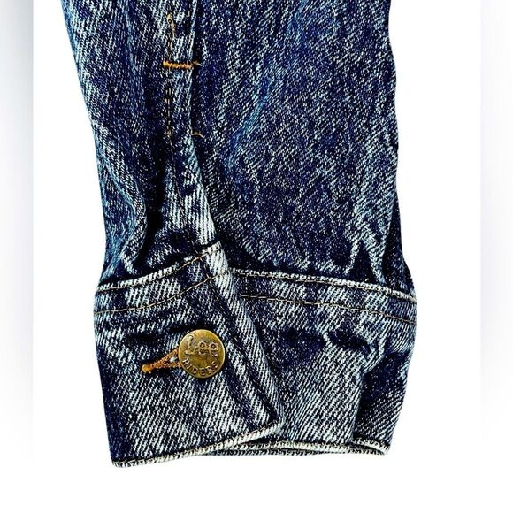 Vintage LEE Rider Men's Denim Trucker Jacket Size 44L Acid Wash Jeans 90s Retro - Picture 4 of 7